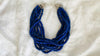 Lapis Lazuli and Sterling Silver Necklace. Multi Strand