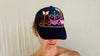 Trucker Hat with Zinacantan Floral Embroidery. Adjustable.