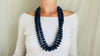Lapis Lazuli Long Beaded Necklace. - Aadya Bazaar