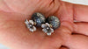 Silver Flower Barbell Earrings. Thailand. 0014