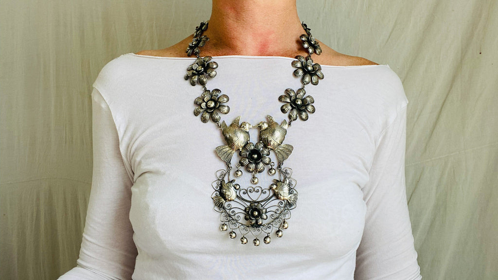 Mazahua Silver Necklace. Taxco. Stunning!
