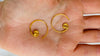 Karen Hill Tribe Earrings. Hoop. 24kt Gold Plated. Vermeil - Aadya Bazaar
