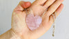 Rose Quartz Heart on a Silver Chain. Fine Silver. - Aadya Bazaar