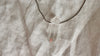Quartz Crystal Pendant Necklace. Snake Chain. Sterling Silver. 0300