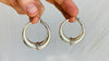 Elegant Hoop Earrings. Wide. Sterling Silver. India