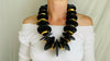 Black Jade & Vermeil Necklace. 24kt Gold Plated Silver and Mayan Black Jade.