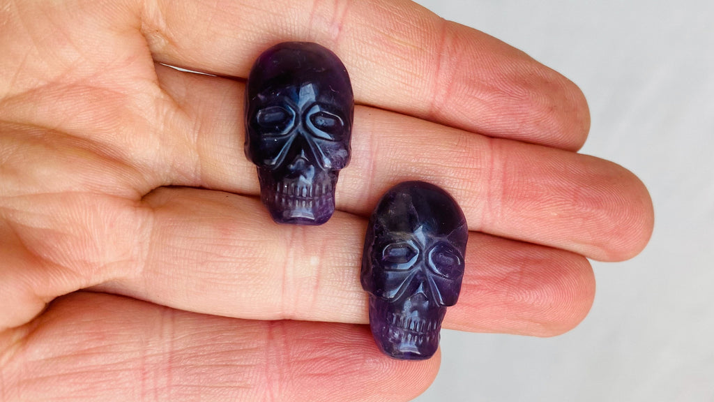 Skully Amethyst Earrings. 1256