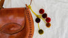 Leather Purse. Adjustable Strap. Chamula Pompom Tassels - Aadya Bazaar