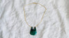 Chrysocolla Pendant & Gold Plated Chain Necklace.