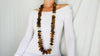 Long Amber & Silver Necklace.