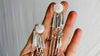 Long Silver Hmong Dangle Earrings. 0153