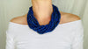 Lapis Lazuli and Sterling Silver Necklace. Multi Strand