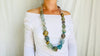 Fluorite & Brass Necklace. - Aadya Bazaar