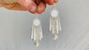Long Silver Hmong Dangle Earrings. 0109