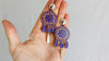 Carved Gourd and Sterling Silver Earrings.