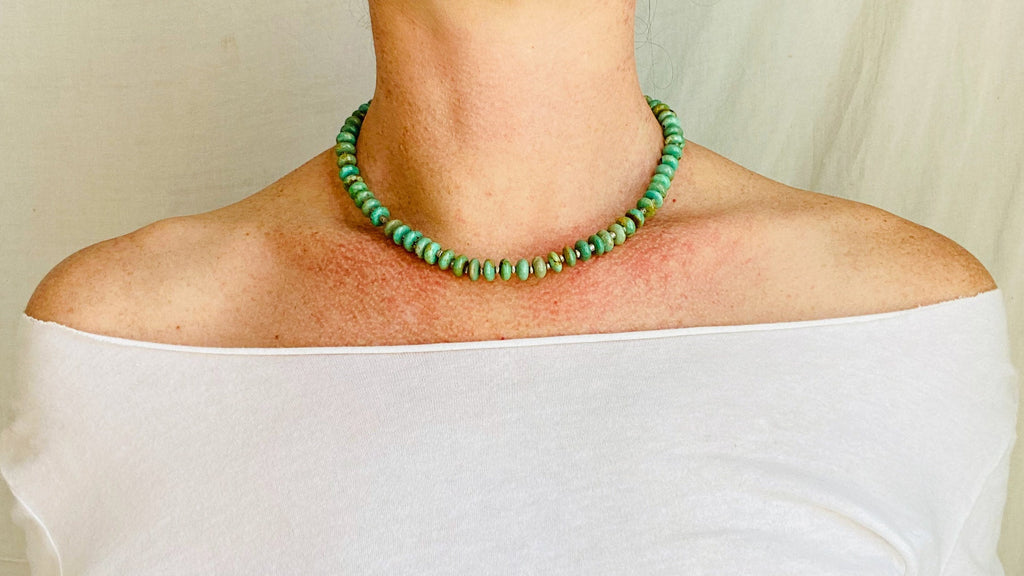 Turquoise and Sterling Necklace. 1260