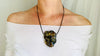 Coiled Serpent Amber Pendant. Aztec Replica