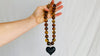 Amber Necklace, Barro Negro Heart Pendant. Mexican Amber.