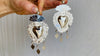 Large Taxco Sacred Heart Earrings. Milagro. Sterling Silver. Mexico. Frida Kahlo