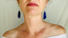 Lapis Lazuli & Sterling Silver Drop Earrings. - Aadya Bazaar