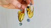 Paua, Amber & Silver Earrings. 0461 - Aadya Bazaar