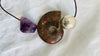 Ammonite, Fluorite and Sterling Silver Pendant Necklace. 1214