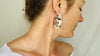 Flat Hoops with Dangles Silver Earrings. Atelier Aadya - Aadya Bazaar