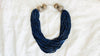 Lapis Lazuli and Antique Silver Necklace. Multi Strand - Aadya Bazaar