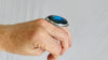 Fiery Oversized Labradorite Ring. Gorgeous Blue. Size 4.75. 0165