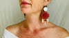 Carved Gourd and Sterling Silver Earrings. - Aadya Bazaar