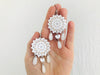 Carved Gourd Earrings. 925 Silver. Oaxaca, Mexico. - Aadya Bazaar