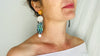 Paua, Amber, Silver & Gourd Earrings.