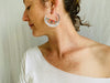 Vintage Uzbek Hoop Earrings. Bukhari Silver and Glass Earrings. - Aadya Bazaar