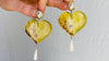 Amber Heart & Sterling Silver Drop Earrings. Atelier Aadya. 0005 - Aadya Bazaar