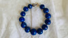 Lapis Beaded Necklace. Huge Spheres.
