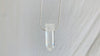 Quartz Crystal Point and Silver Pendant Necklace. Snake Chain