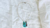 Chrysocolla Pendant & Silver Chain Necklace.