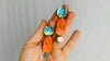 Abalone, Coral and Sterling Earrings. Native American