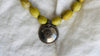Antique Indian Silver Pendant on Yellow Calcite Necklace - Aadya Bazaar
