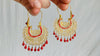 Vintage Oaxacan Filigree & Coral Earrings. Gold Plated. Sterling Silver. Frida Kahlo