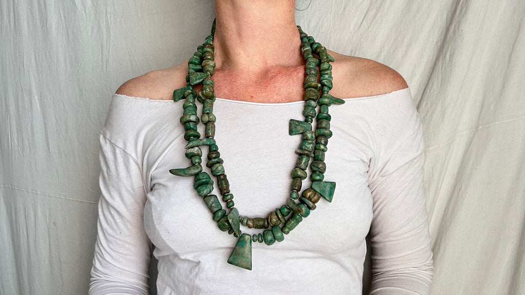 Reproduction Guatemalita Necklace. Guatemalan. Mayan Jade.