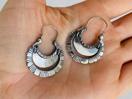 Oaxacan Hoop Earrings. Arracadas. Sterling Silver. Mexico. Frida Kahlo