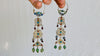 Vintage Uzbek Vermeil Filigree Earrings. Semi-Precious Stones. 0218