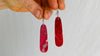 Santo Domingo Pueblo Long Coral Slab Earrings. Native American