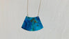 Chrysocolla and Silver Pendant Necklace. Snake Chain 0238