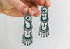 Vintage Oaxacan Filigree Earrings. Jade, Pearl & Sterling Silver. Mexico. Frida Kahlo