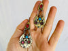 Vintage Turkmen Silver Goldwashed Earrings. - Aadya Bazaar