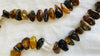 Long Amber & Silver Necklace. Chunky. Southwest Style.