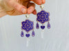 Carved Gourd Earrings. Silver & Quartz Crystal. Oaxaca, Mexico. - Aadya Bazaar