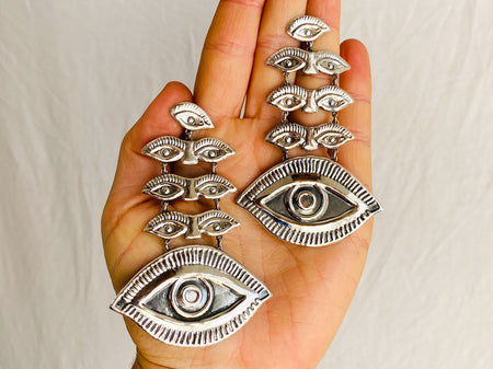 Milagro Silver Earrings. Taxco. Mexico. Frida Kahlo - Aadya Bazaar